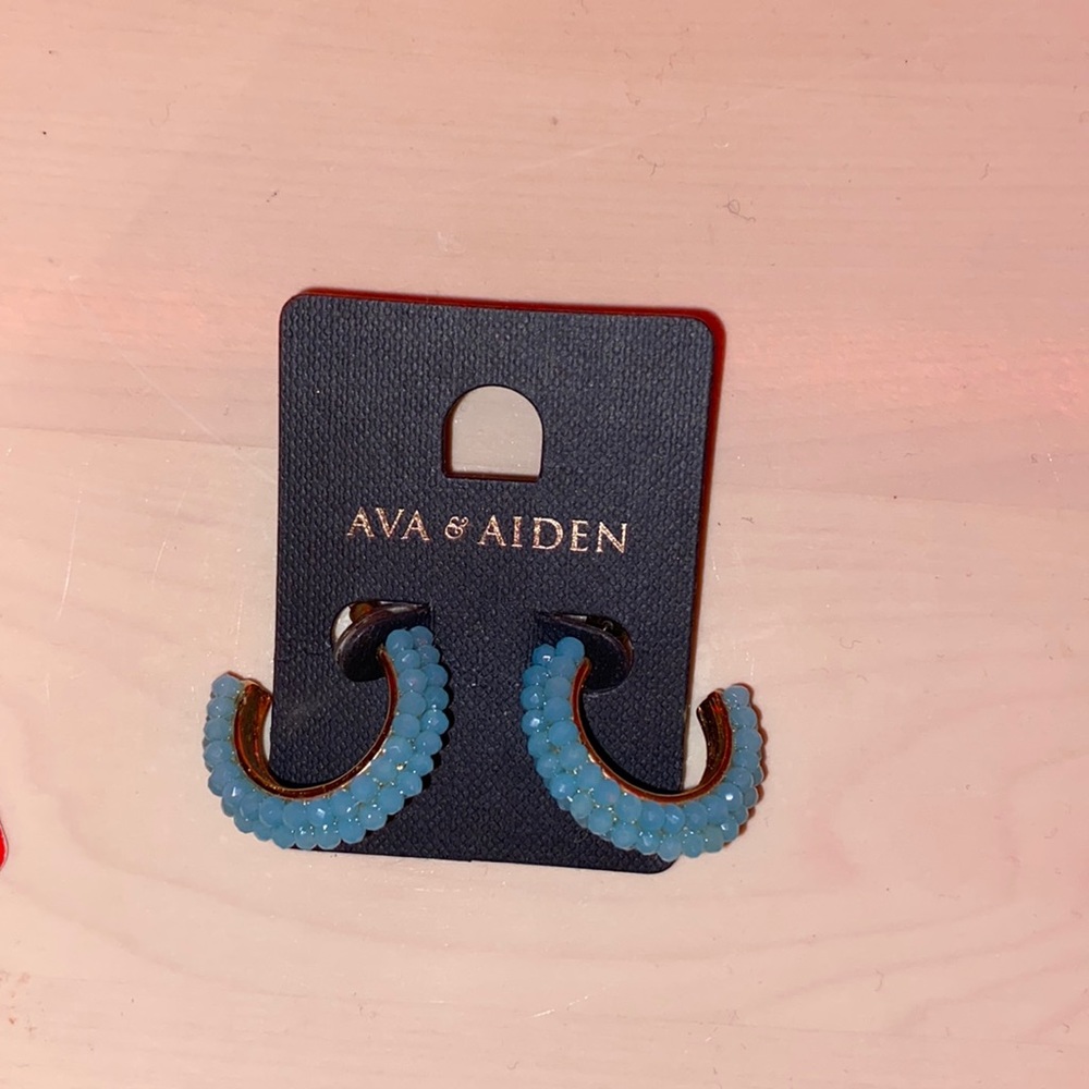 Blue hoop Earrings